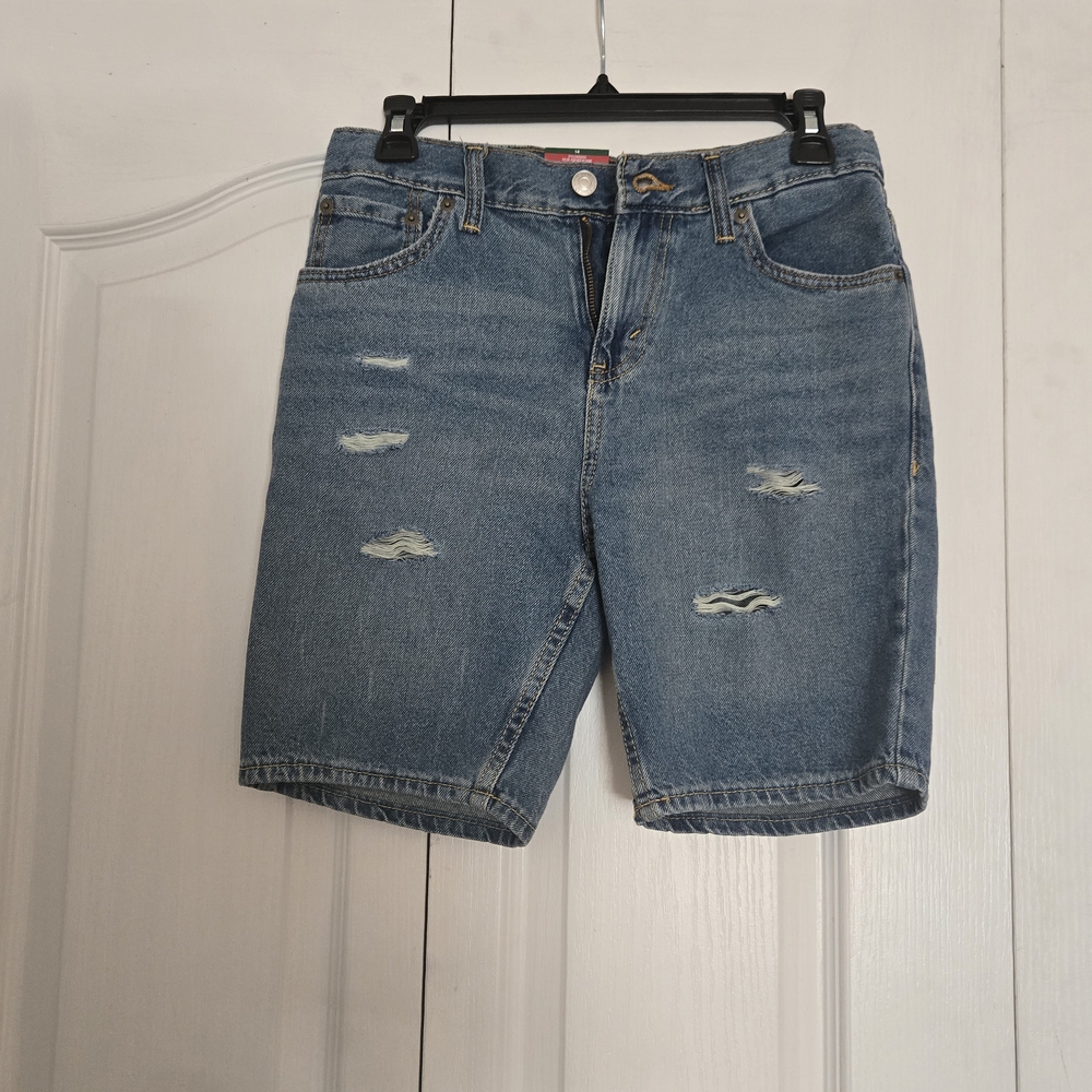 Men's Blue Denim Distressed Shorts